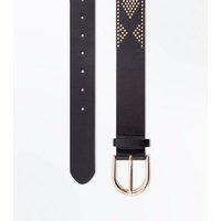Black Stud Embellished Belt New Look