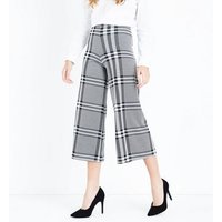 Innocence Black Wide Check Culottes New Look