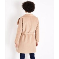 Parisian Camel Oversized Waterfall Belted Coat New Look