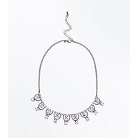 Lilac Stone Embellished Necklace New Look