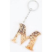 Rose Gold 'M' Initial Keyring New Look