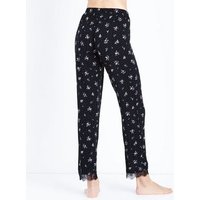 Black Ditsy Floral Print Pyjama Trousers New Look