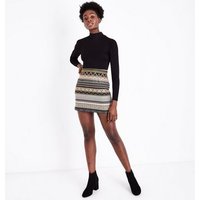 Pink And Gold Jacquard Stripe Mini Skirt New Look