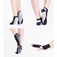 4 Pack Geometric Floral Print Socks New Look