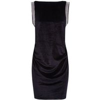 Apricot Black Velvet Shoulder Embellished Dress New Look