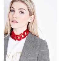 Red Chain Choker Necklace New Look
