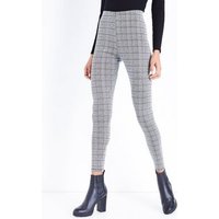 Cameo Rose Grey Prince Of Wales Check Leggings New Look