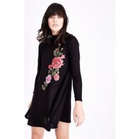 AX Paris Floral Embroidered Knitted Swing Dress New Look