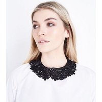 Black Lace Collar Necklace New Look