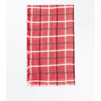 Red Woven Check Scarf New Look