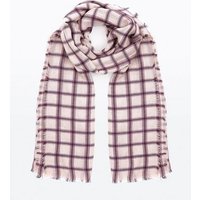 White Woven Check Scarf New Look