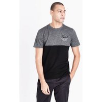 Grey Marl Colour Block T-Shirt New Look