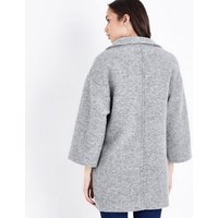 Lulua London Grey Wool Mix Coat New Look