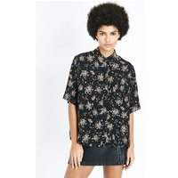 Apricot Black Ditsy Floral Short Sleeve Shirt New Look