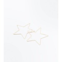 Gold Star Wire Hoop Earrings New Look