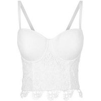 Pink Vanilla White Lace Bralet New Look