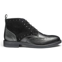 Premium Leather Lace Up Brogue Boots