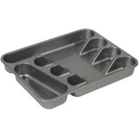 Curver Grey Stainless Steel Effect Plastic Kitchen Cutlery Tray