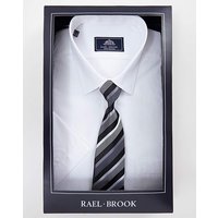 Rael Brook White S/S Shirt And Tie Set R