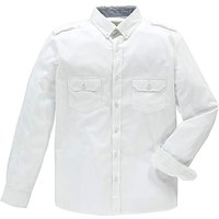 Jacamo Long Sleeve White Military Shirt
