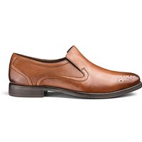 Leather Slip On Shoes Ex Wide Fit - TAN