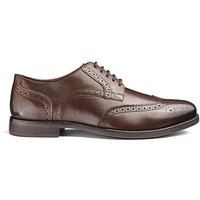 Leather Formal Brogues Extra Wide Fit - BROWN