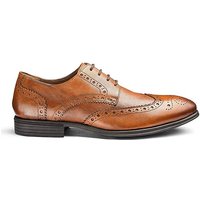 Soleform Leather Brogues Extra Wide - TAN