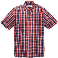 Jacamo Harper S/S Check Shirt Regular - RED/NAVY