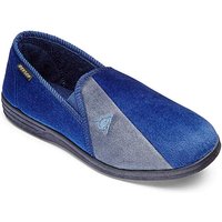 Dunlop Twin Gusset Slippers - NAVY/GREY