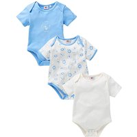 Baby Pack Of Three Bodysuits - BLUE/CREAM