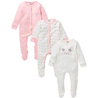 KD Baby Pack Of Three Sleepsuits - PINK/CREAM