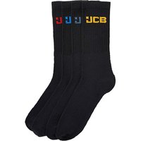 JCB Pack Of 4 Crew Logo Socks - BLACK