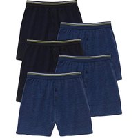 Southbay Pk Of 5 Knitted Boxer Shorts - BLUE/NAVY