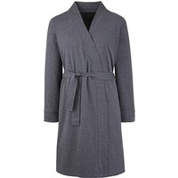 Jersey Hooded Dressing Gown - CHARCOAL