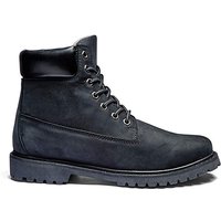 Trustyle Leather Lace Up Boots - BLACK