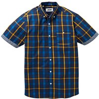 Jacamo S/S Pier Check Shirt Regular - NAVY CHECK