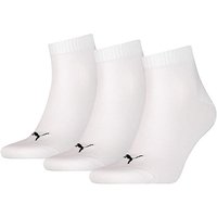 3 Pair Puma Quarter Socks - WHITE