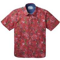 WILLIAMS & BROWN Short Sleeve Shirt - RUST PRINT