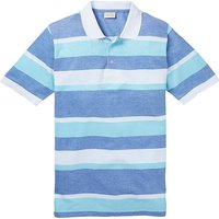WILLIAMS & BROWN Short Sleeve Polo Shirt - BLUE STRIPE