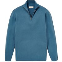 WILLIAMS & BROWN Zip Neck Sweatshirt - BLUE