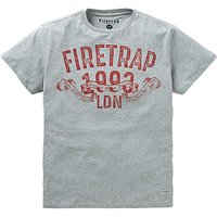Firetrap Booka T-Shirt Regular - LIGHT GREY MARL