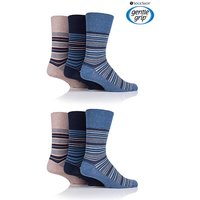 6 Pair Gentle Grip Socks - N/DENM/BRWN