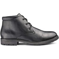 Leather Look Chukka Boots - BLACK