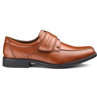 Touch & Close Formal Shoes Wide Fit - TAN