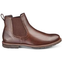 Leather Look Chelsea Boots - BROWN