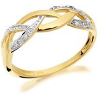 9ct Gold Diamond Plait Ring - EXCLUSIVE - R2105-K