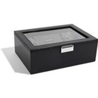 Stackers Black Leatherette Glass Lid Watch Box - A1945