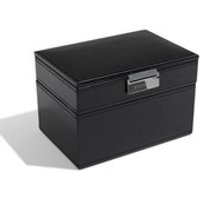 Stackers Black Leatherette Cufflink And Watch Box - A1995