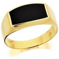 9ct Gold Gentleman's Onyx Signet Ring - R3733-V