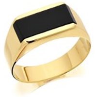 9ct Gold Gentleman's Onyx Signet Ring - R3754-X